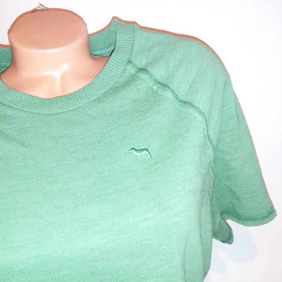 Victoria Secret PINK Pajama Set Short Sleeve & Shorts XS Green Black Red Logo Pl - Picture 13 of 13